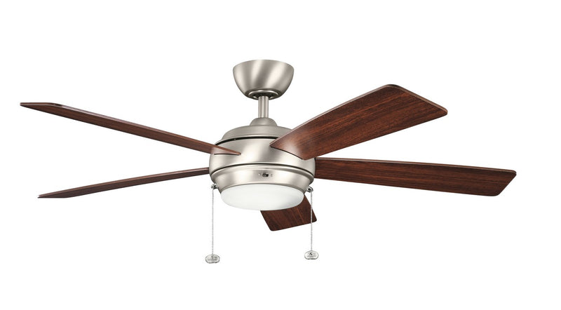 Starkk 52" Ceiling Fan with Light in Brushed Nickel