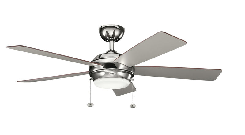 Starkk 52" Ceiling Fan with Light in Polished Nickel