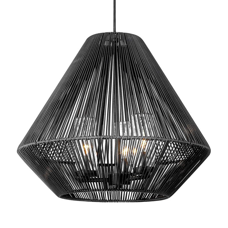 Valentina 3-Light Outdoor Pendant in Natural Black