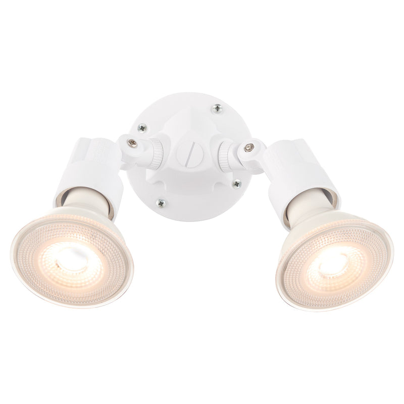 2 Light PAR20 or PAR30 Outdoor Flood Holder in White