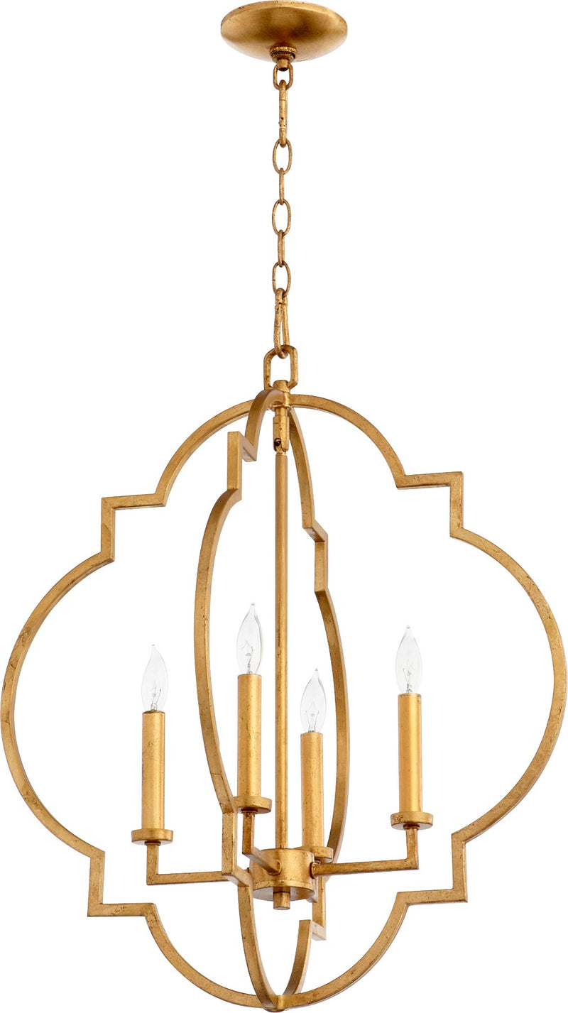 Dublin 4 Light Entry Chandelier in Gold Leaf