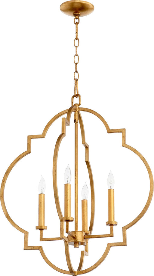 Dublin 4 Light Entry Chandelier in Gold Leaf