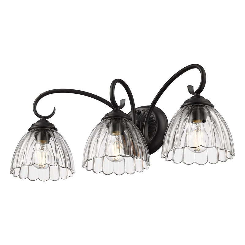 Audra 3-Light Bath Vanity Light in Matte Black