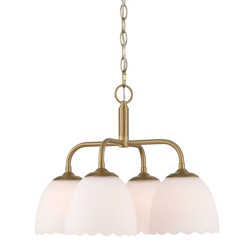 Dorinda 4-Light Chandelier in Brushed Champagne Brass
