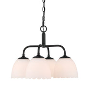 Dorinda 4-Light Chandelier in Matte Black