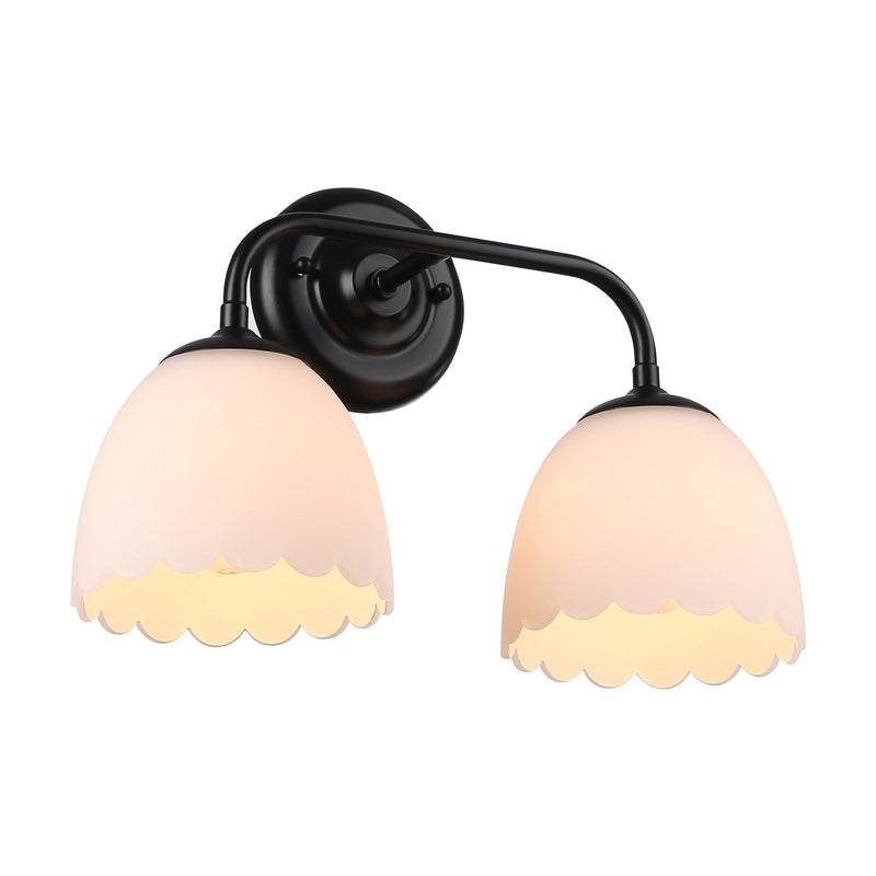 Dorinda 2-Light Bath Vanity Light in Matte Black