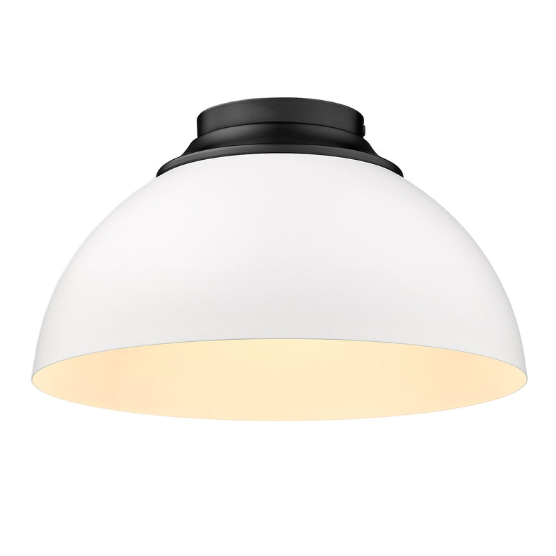 Zoey 3-Light Flush Mount in Matte Black
