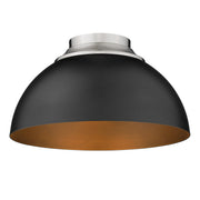 Zoey 3-Light Flush Mount in Pewter