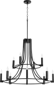 Olympus 12 Light Chandelier in Textured Black