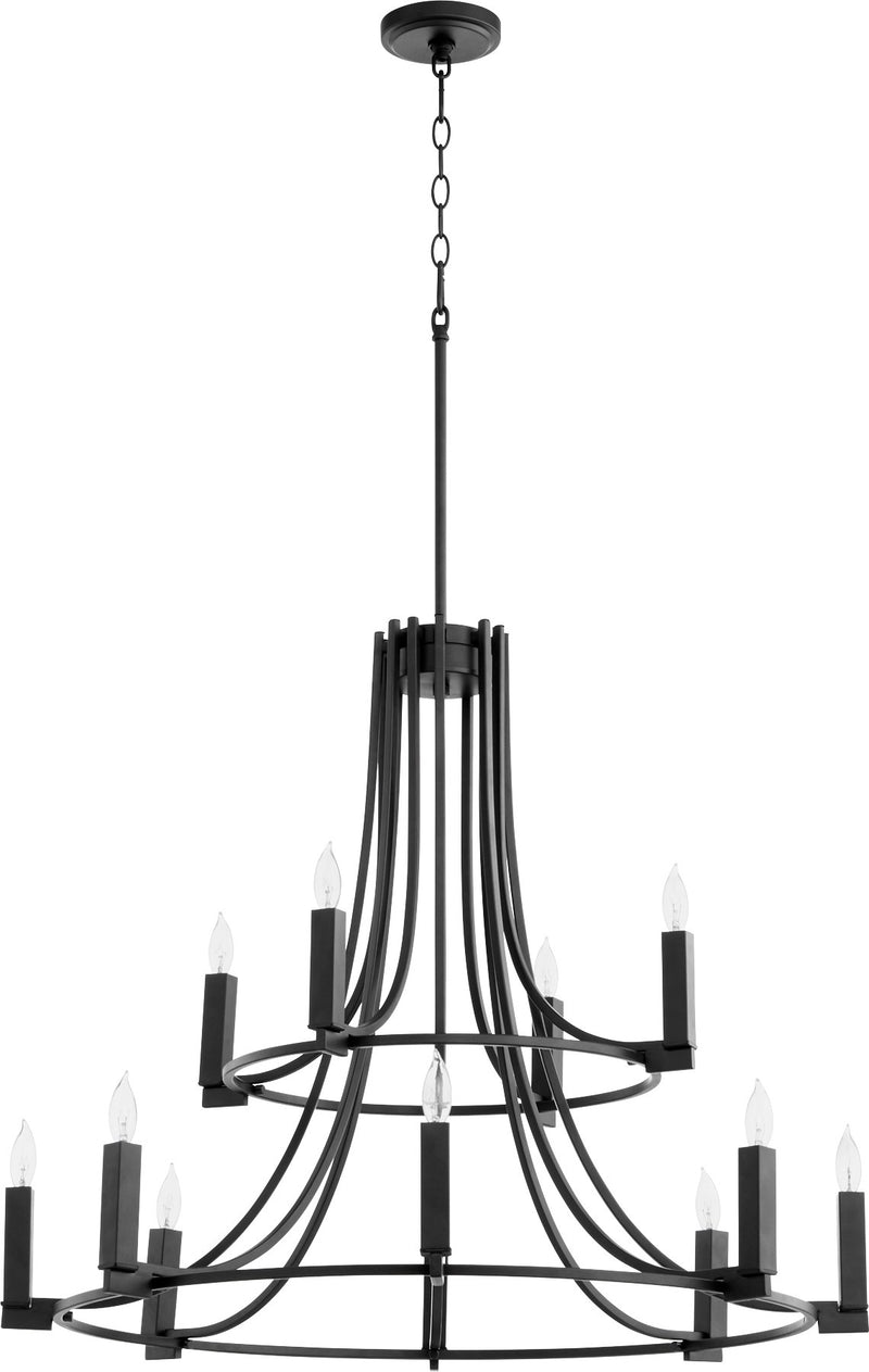 Olympus 12 Light Chandelier in Textured Black