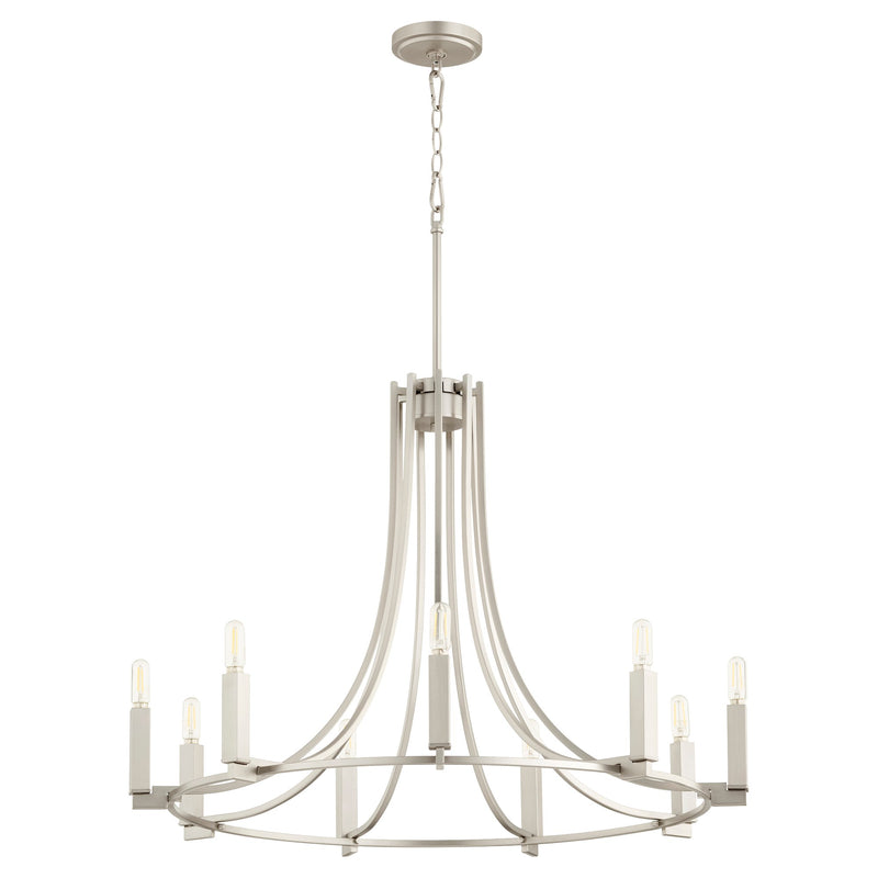 Olympus 9 Light Chandelier in Satin Nickel