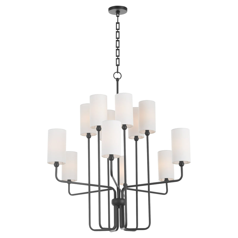 Charlotte 12 Light Chandelier in Matte Black