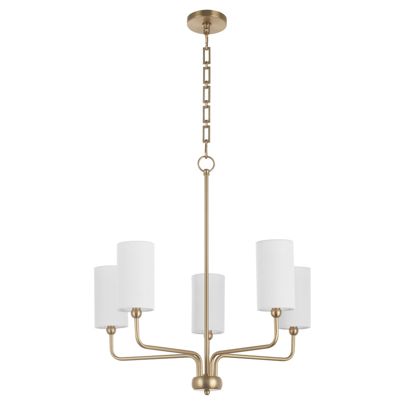 Charlotte 5 Light Chandelier in Aged Brass