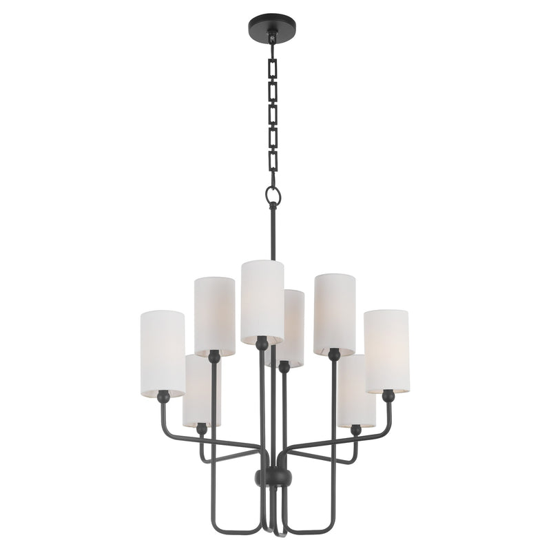 Charlotte 8 Light Chandelier in Matte Black