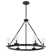 Gentry 6 Light Outdoor Chandelier in Matte Black