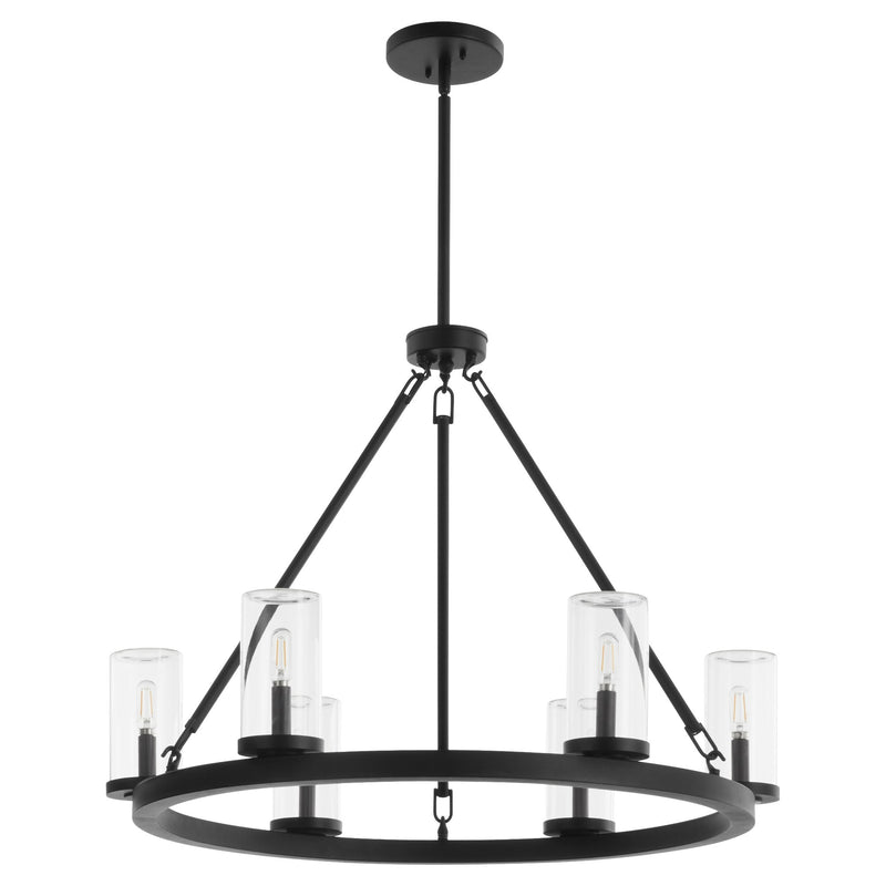 Gentry 6 Light Outdoor Chandelier in Matte Black