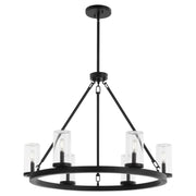 Gentry 6 Light Outdoor Chandelier in Matte Black