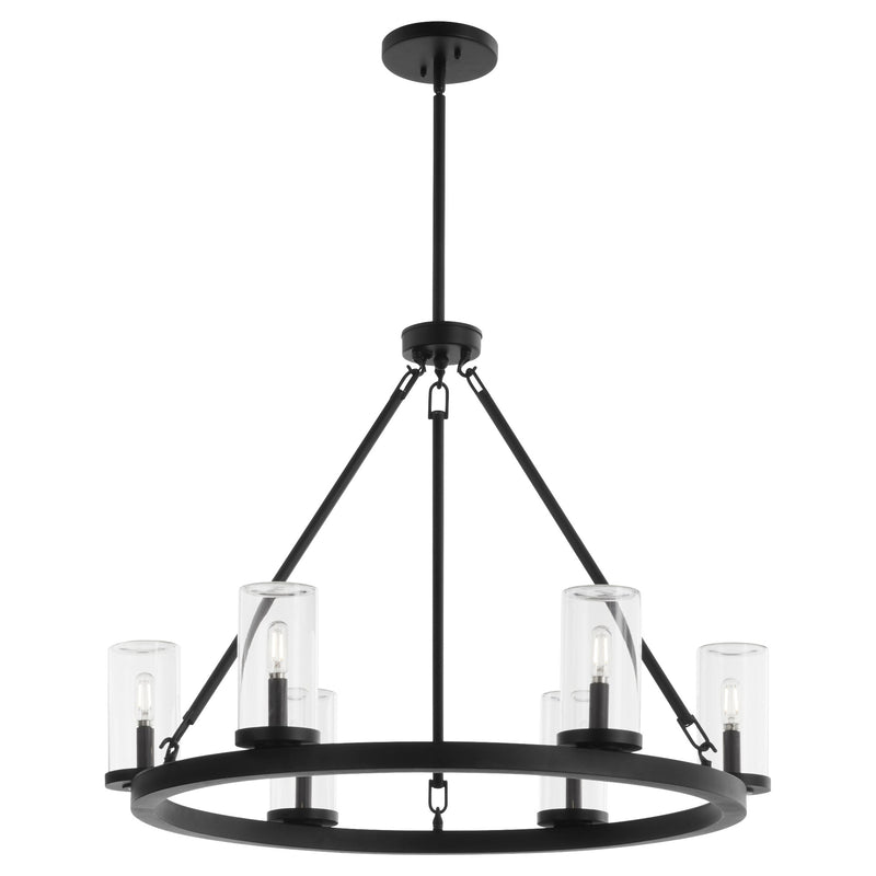 Gentry 6 Light Outdoor Chandelier in Matte Black