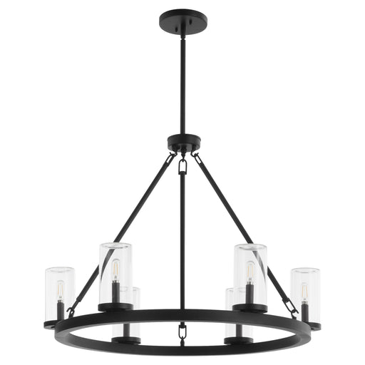 Gentry 6 Light Outdoor Chandelier in Matte Black