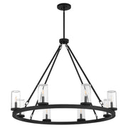 Gentry 8 Light Outdoor Chandelier in Matte Black