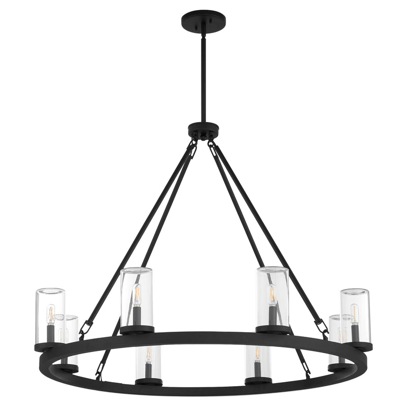 Gentry 8 Light Outdoor Chandelier in Matte Black
