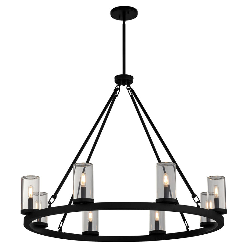 Gentry 8 Light Outdoor Chandelier in Matte Black