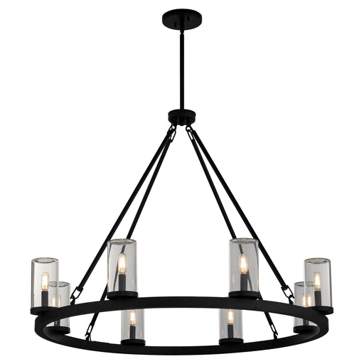 Gentry 8 Light Outdoor Chandelier in Matte Black