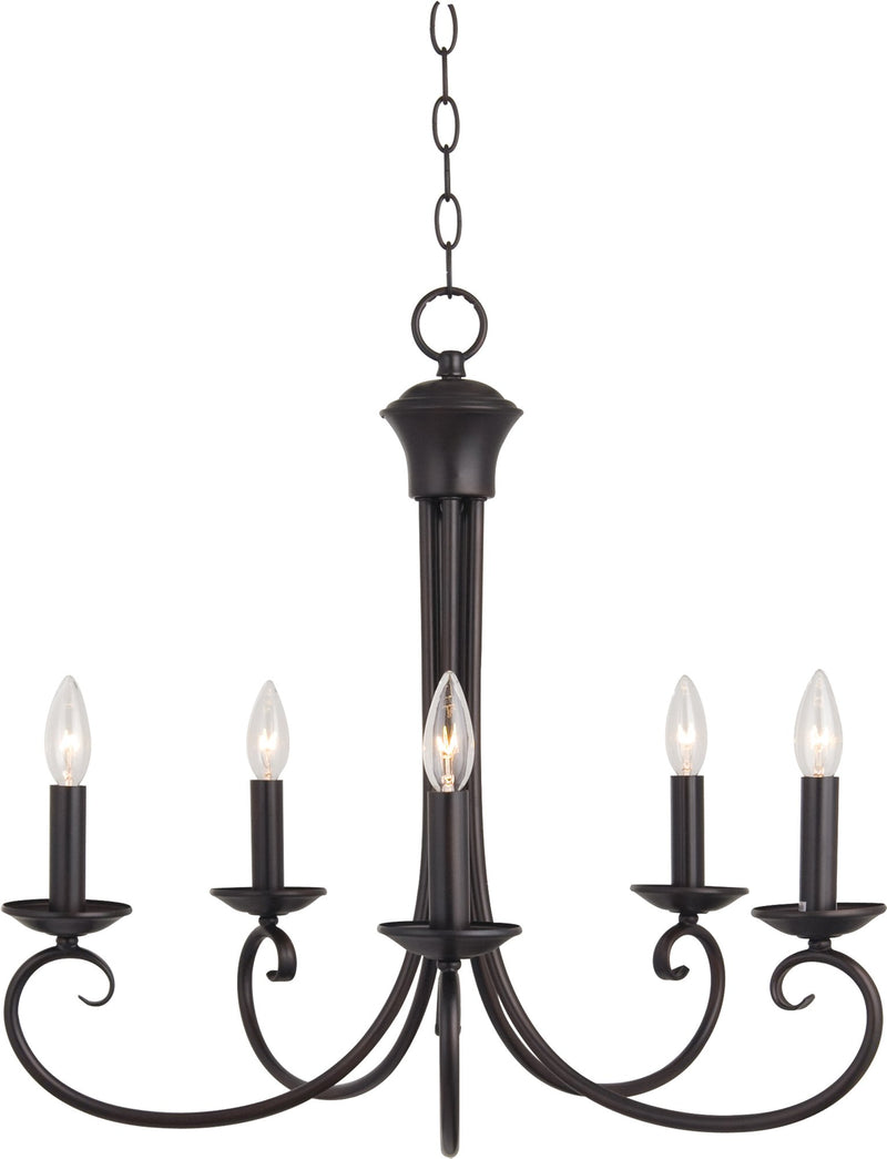 Loft 5 Light Chandelier in Oil Rubbed Bronze