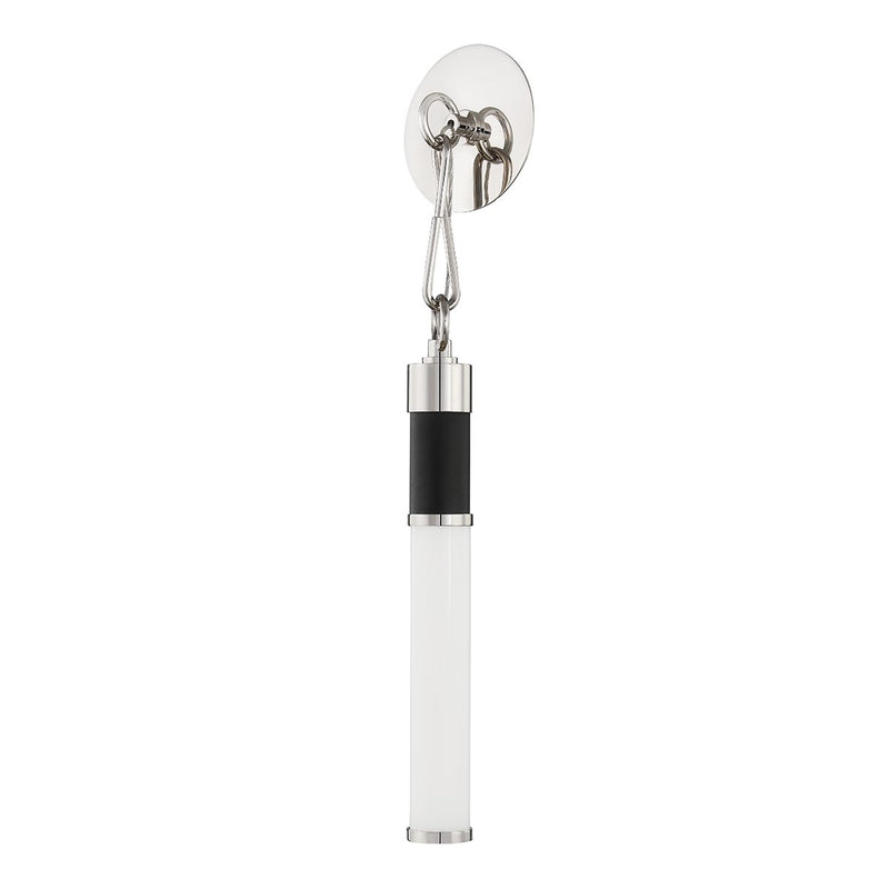 Huntington Wall Sconce in Polished Nickel / Black
