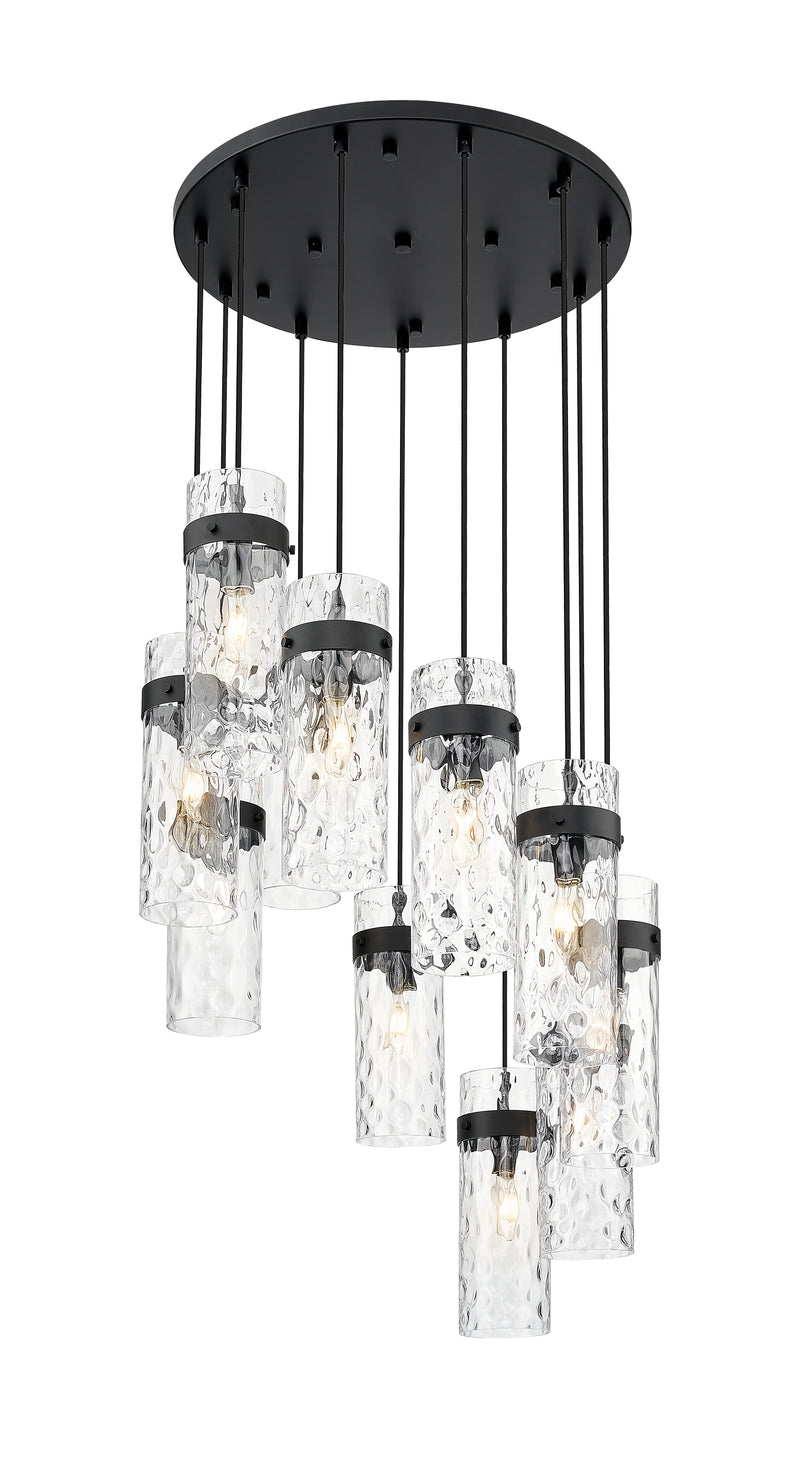 Fontaine 11 Light 26.25" Pendant in Matte Black