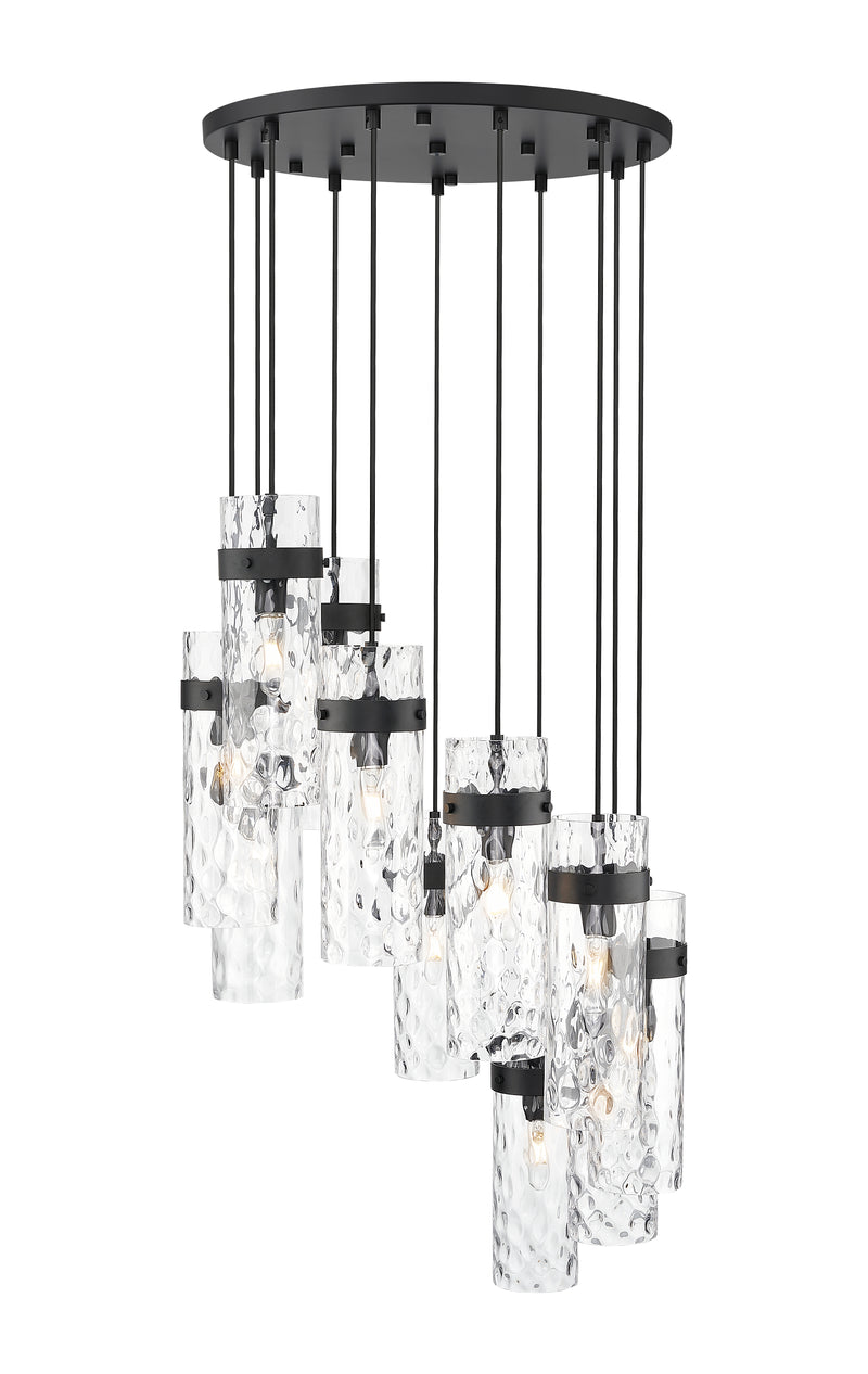 Fontaine 11 Light 26.25" Pendant in Matte Black