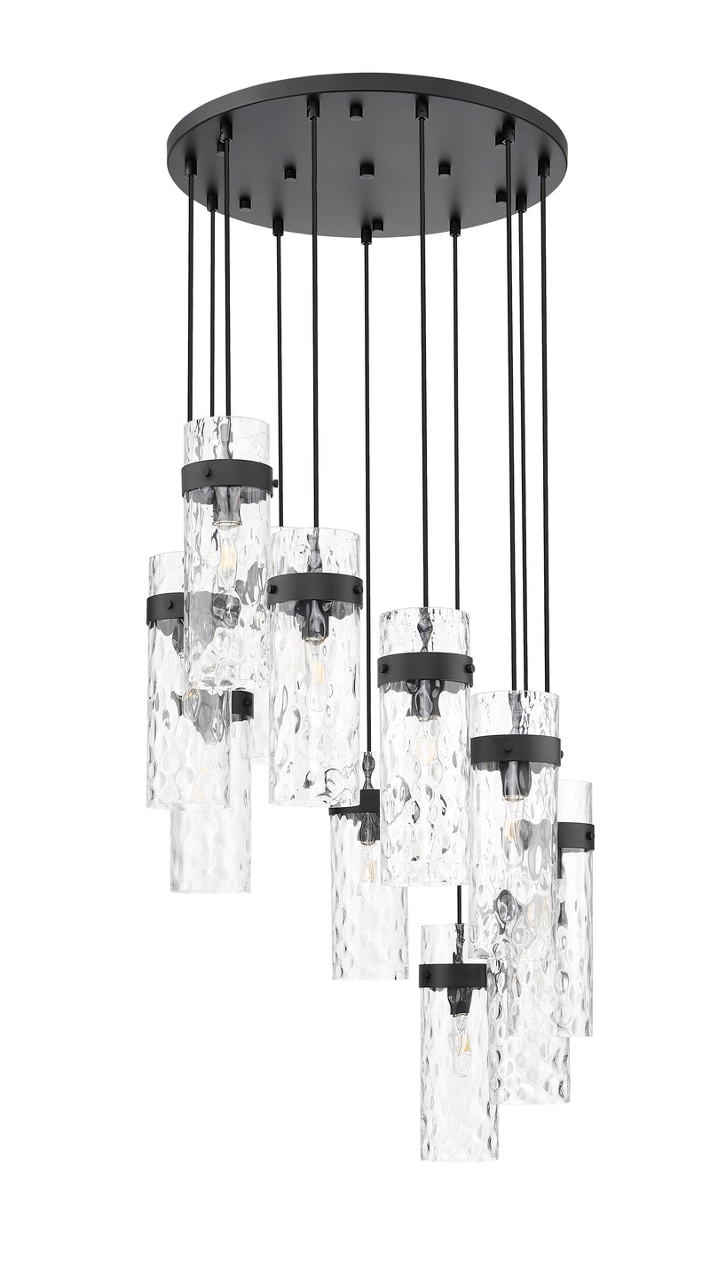 Fontaine 11 Light 26.25" Pendant in Matte Black