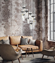 Fontaine 11 Light 26.25" Pendant in Matte Black in a room setting