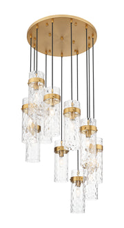 Fontaine 11 Light 26.25" Pendant in Rubbed Brass