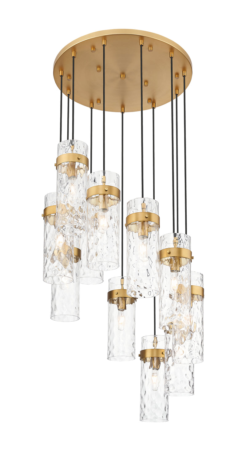 Fontaine 11 Light 26.25" Pendant in Rubbed Brass