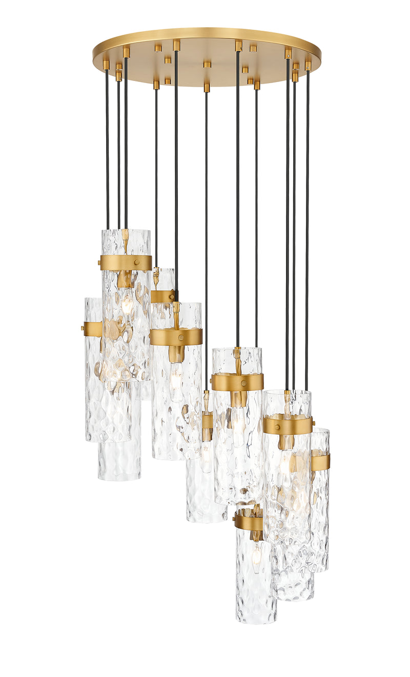 Fontaine 11 Light 26.25" Pendant in Rubbed Brass