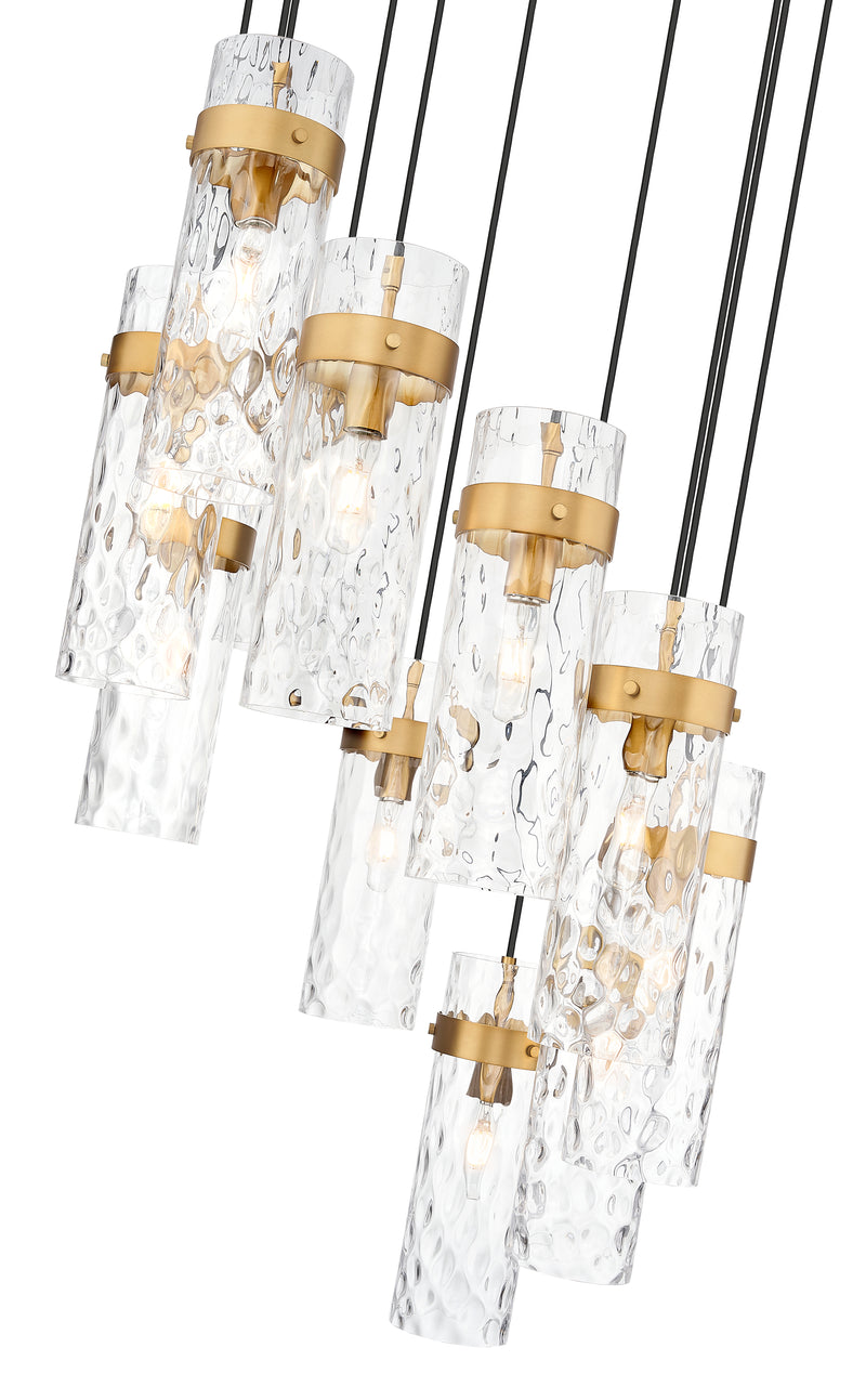 Fontaine 11 Light 26.25" Pendant in Rubbed Brass