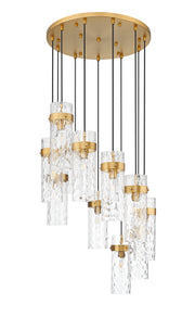 Fontaine 11 Light 26.25" Pendant in Rubbed Brass