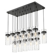 Fontaine 17 Light 44.25" Linear Pendant in Matte Black