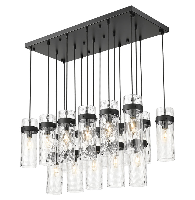 Fontaine 17 Light 44.25" Linear Pendant in Matte Black