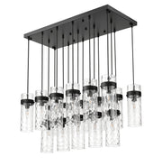 Fontaine 17 Light 44.25" Linear Pendant in Matte Black