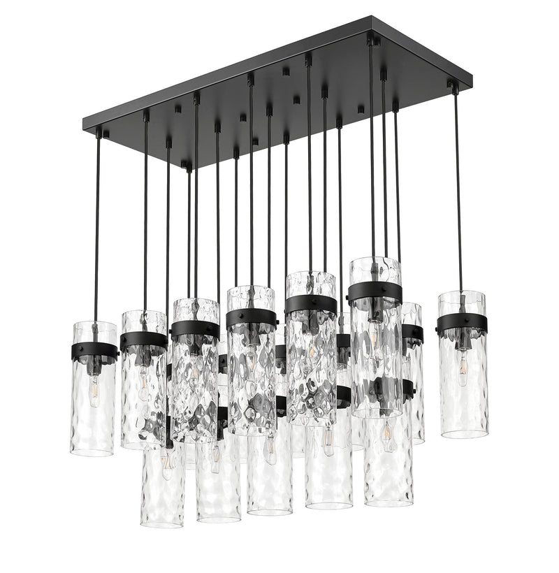 Fontaine 17 Light 44.25" Linear Pendant in Matte Black
