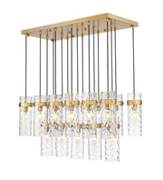 Fontaine 17 Light 44.25" Linear Pendant in Rubbed Brass