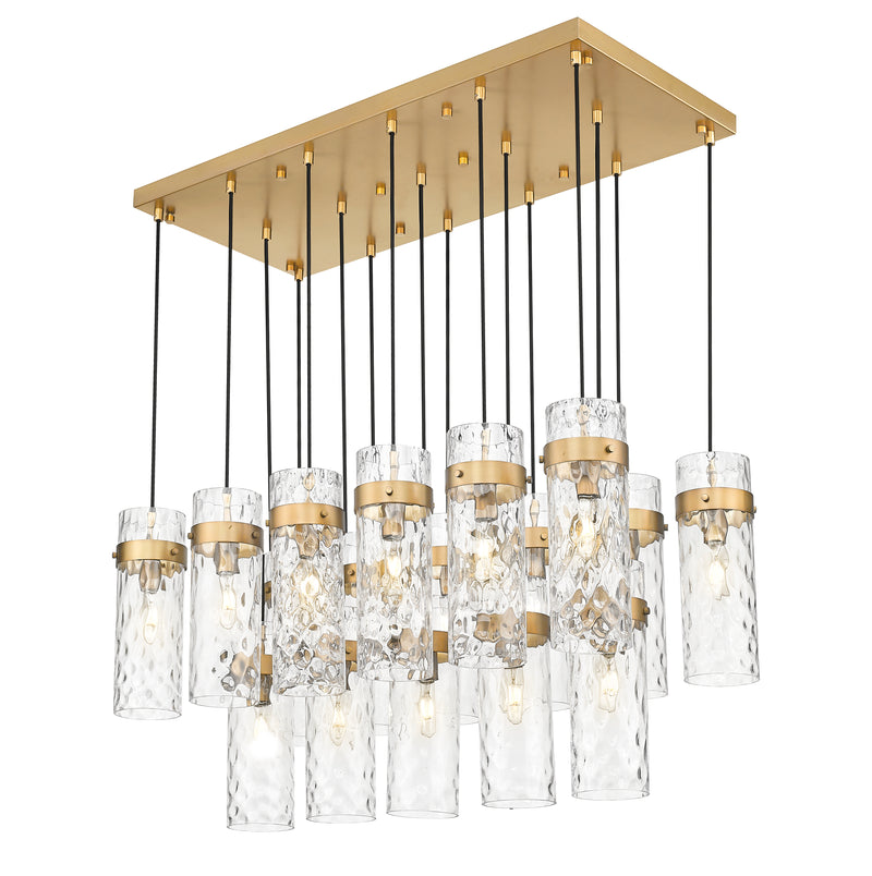 Fontaine 17 Light 44.25" Linear Pendant in Rubbed Brass