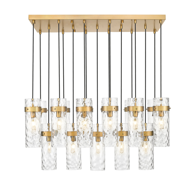 Fontaine 17 Light 44.25" Linear Pendant in Rubbed Brass