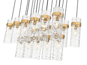 Fontaine 17 Light 44.25" Linear Pendant in Rubbed Brass