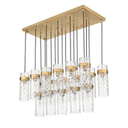 Fontaine 17 Light 44.25" Linear Pendant in Rubbed Brass