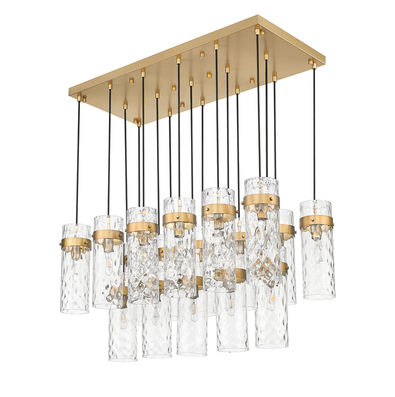 Fontaine 17 Light 44.25" Linear Pendant in Rubbed Brass