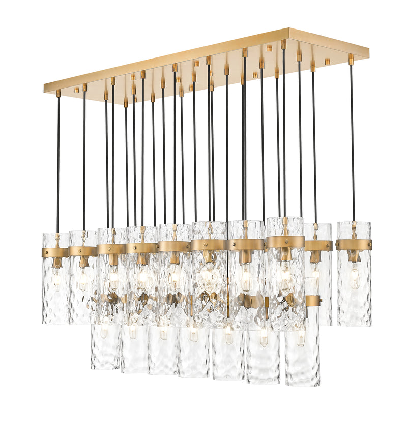 Fontaine 23 Light 54.5" Linear Pendant in Rubbed Brass