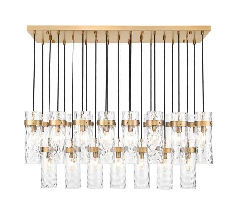 Fontaine 23 Light 54.5" Linear Pendant in Rubbed Brass